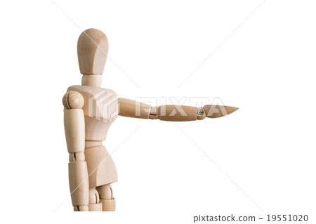 wooden figure present something on hand, isolated wooden figure present something on hand, isolated 19551020