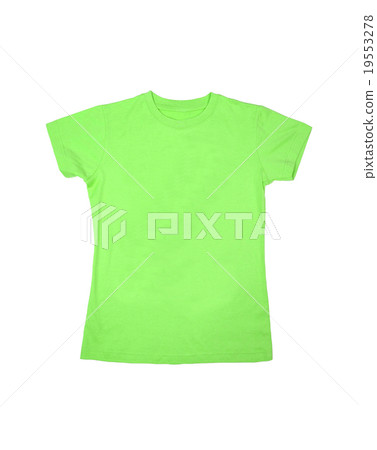 Green t-shirts isolated on white 19553278