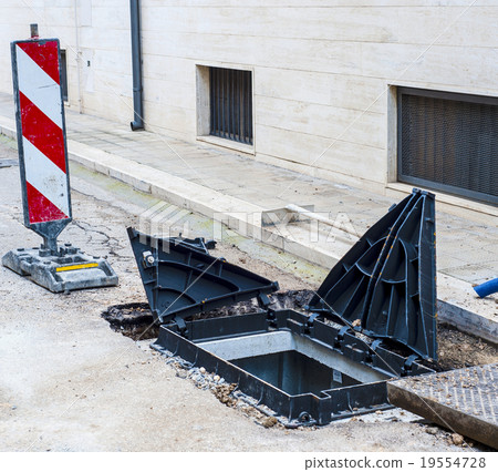 work under way in a cockpit road work under way in a cockpit road 19554728