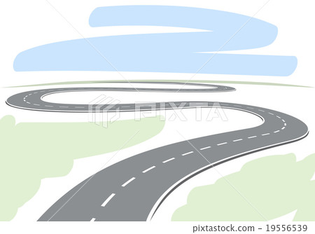Abstract drawing of winding highway 19556539
