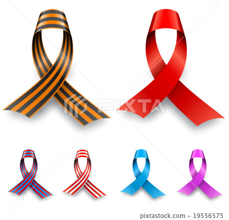 Color awareness ribbon set isolated 19556575
