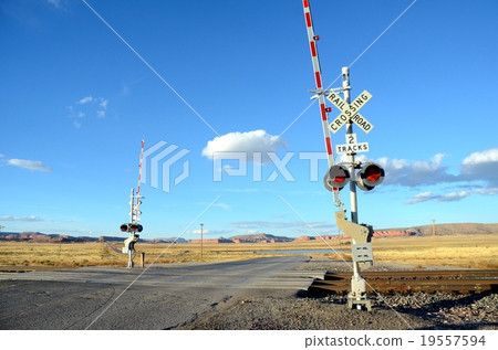 Scenery remaining along route 66 (railroad crossing in the wilderness) Scenery remaining along route 66 (railroad crossing in the wilderness) 19557594