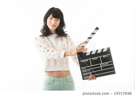 Girl with clapperboard 19557696