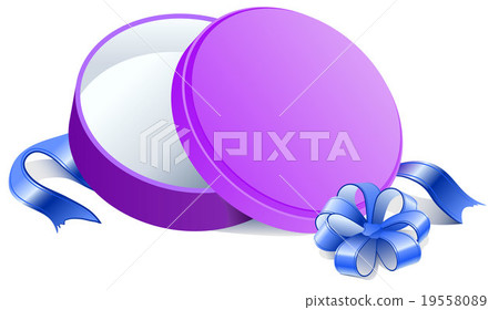 Purple Round open gift box 19558089