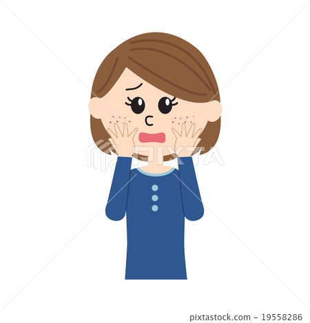 Young lady cheek acne 19558286