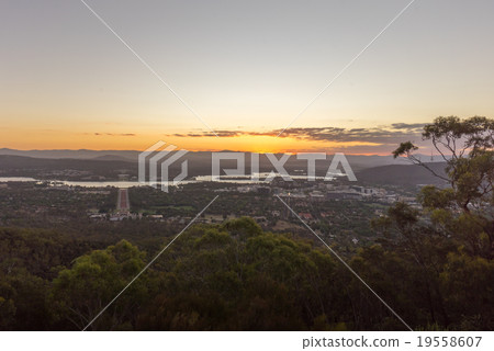 Sunset Over Canberra City, Australia 19558607