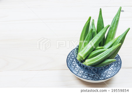 Organic Green Okra Vegetable  19559854