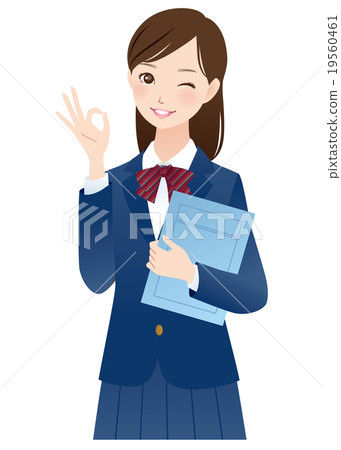 Student face expressing okay sign 19560461
