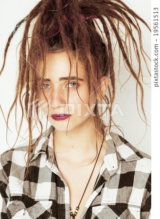 real caucasian woman with dreadlocks hairstyle 19561513