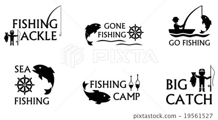 fishing symbols set 19561527