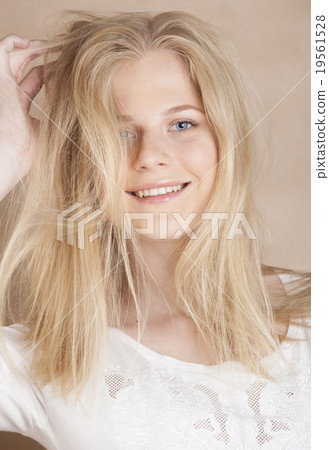 young cool blong teenage girl messed with her hair young cool blong teenage girl messed with her hair 19561528
