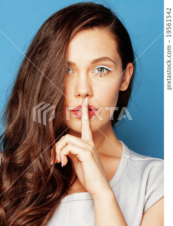 young pretty adorable woman with candy close up 19561542