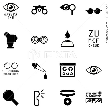 set optometry isolated icons 19561543