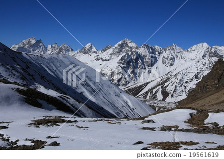 Landscape on the way from Cho La pass to Gokyo 19561619