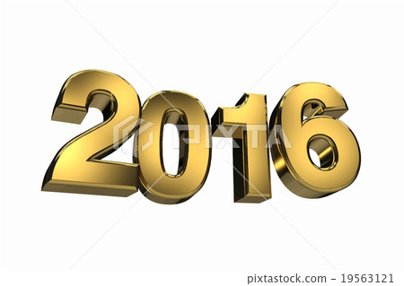 3D 2016 new year gold 19563121