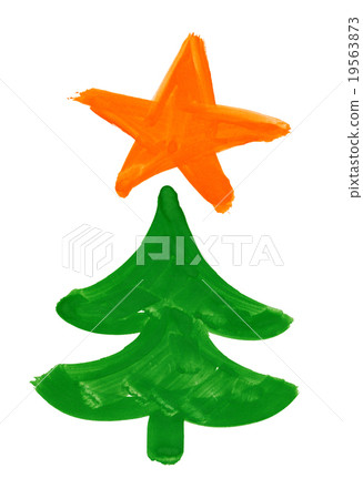 christmas fir tree. watercolor drawing on a paper 19563873