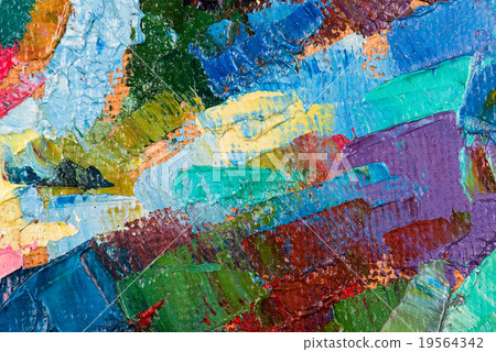 Oil painting abstract brushstrokes on canvas 19564342