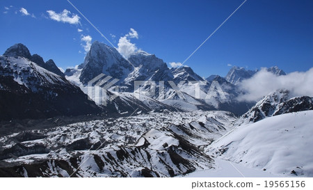 View from Gokyo Ri, Ngozumba Glacier and mountains View from Gokyo Ri, Ngozumba Glacier and mountains 19565156