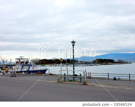 Hakodate bay east pier front and green island Hakodate bay east pier front and green island 19566524