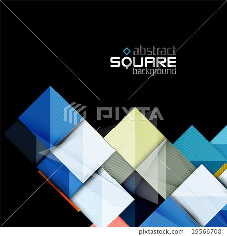 Glossy color squares on black. Geometric abstract Glossy color squares on black. Geometric abstract 19566708