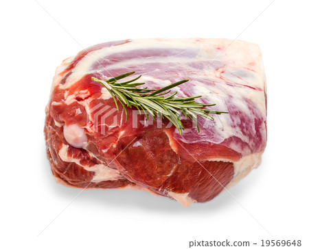 Frozen lamb leg with rosemary twig Frozen lamb leg with rosemary twig 19569648