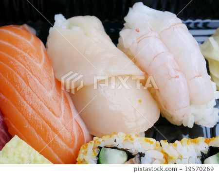 The close up of Japanese delicious sushi set 19570269