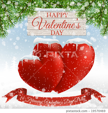 Two hearts in snow 19570469