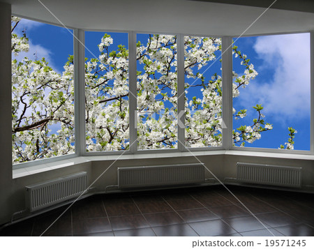 plastic windows overlooking the garden 19571245