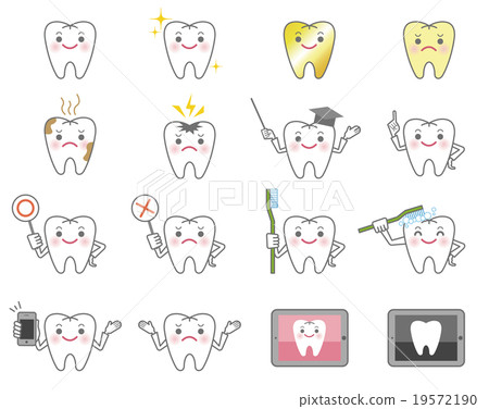 Tooth character · Facial expression pose set (16 kinds) Tooth character · Facial expression pose set (16 kinds) 19572190