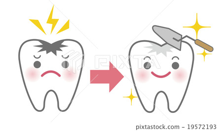 Before after image of character of tooth decay treatment (character) 19572193