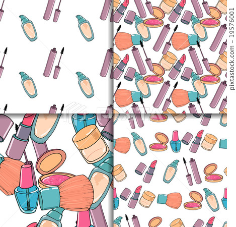 Makeup seamless pattern set Makeup seamless pattern set 19576001
