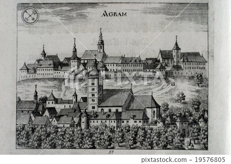 Zagreb, Croatia, old graphic 19576805