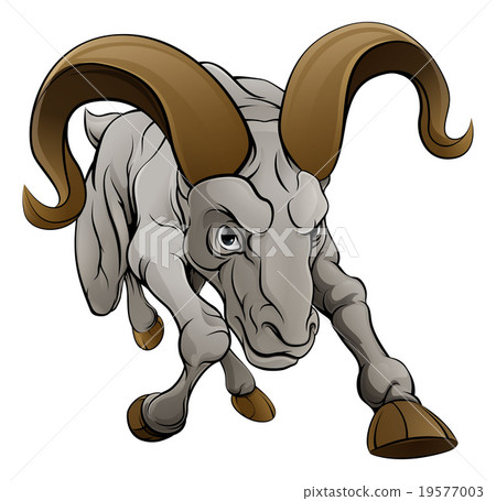 插图素材: ram charging sports mascot