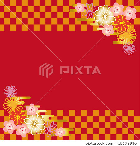 Background material Japanese style flowers - Stock Illustration ...