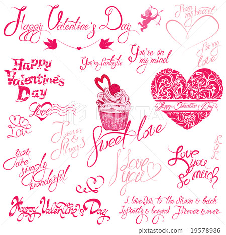 Set of hand written text 19578986