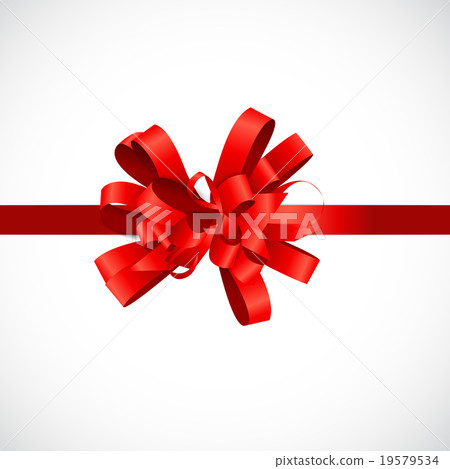 Gift Card with Red Bow and Ribbon Vector - Stock Illustration [19579534 ...