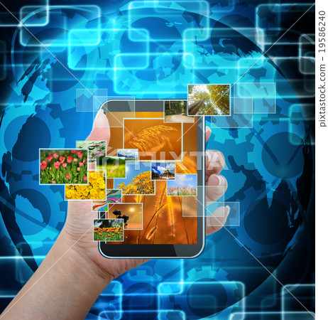holding mobile smart phone 19586240