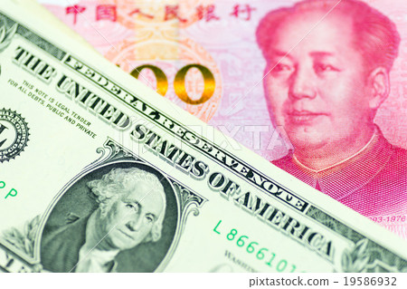 Image of Chinese business, Chinese Yuan Renminbi and US Dollar 19586932