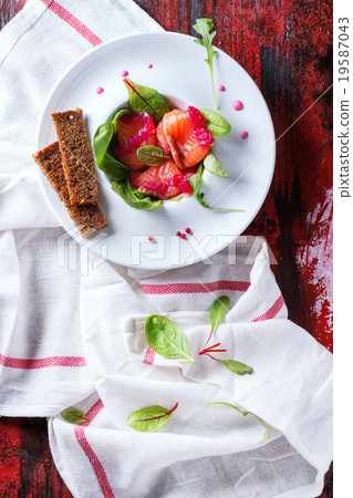 Salted salmon with beetroot Salted salmon with beetroot 19587043