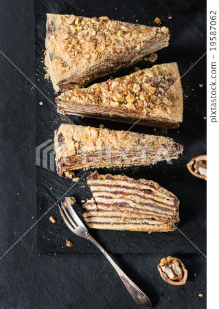 Sliced Homemade Honey Cake 19587062