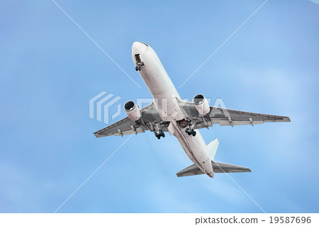 Passenger airplane on the sky background Passenger airplane on the sky background 19587696