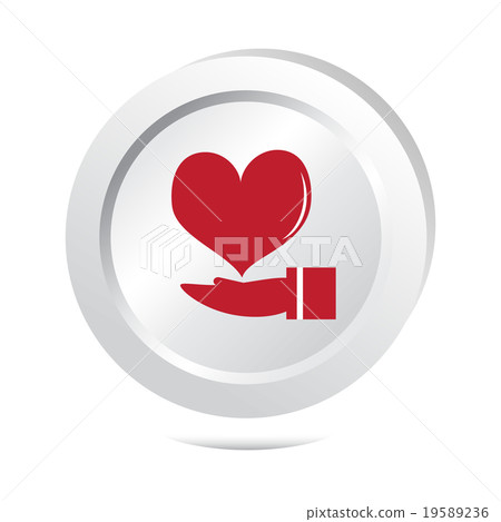 Heart in hand icon button icon-插圖素材 [19589236] - PIXTA圖庫