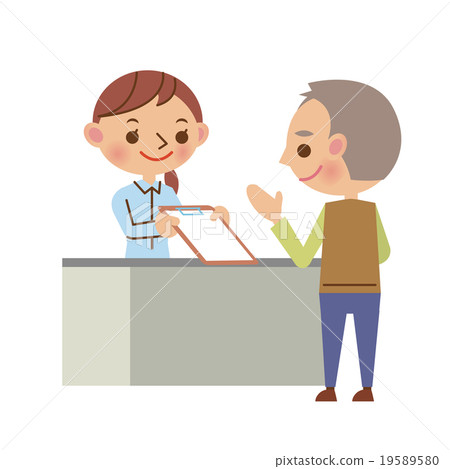 Clinic staff who accept reception (pass documents) 19589580