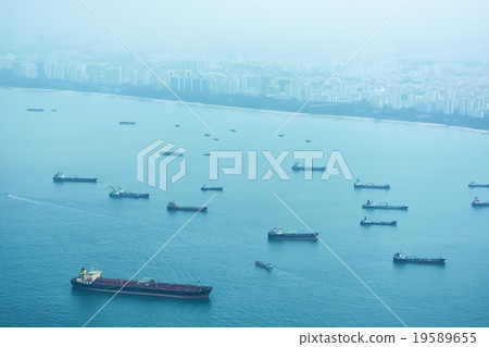 Commercial Shipping off the Coast of Singapore 19589655