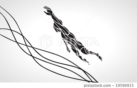 Freestyle Swimmer Female Silhouette. Sport Freestyle Swimmer Female Silhouette. Sport 19590915