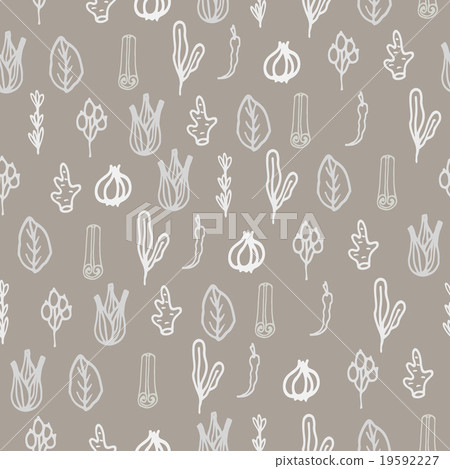 Herbs and spices doodle hand drawn pattern. Herbs and spices doodle hand drawn pattern. 19592227