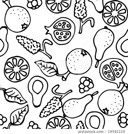 Fruit doodle hand drawn seamless vector pattern. Fruit doodle hand drawn seamless vector pattern. 19592228