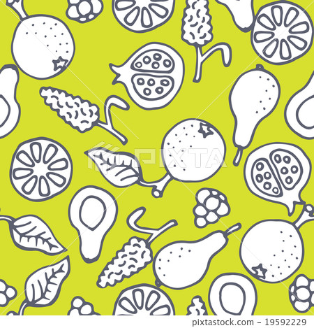Fruit doodle hand drawn seamless vector pattern. Fruit doodle hand drawn seamless vector pattern. 19592229