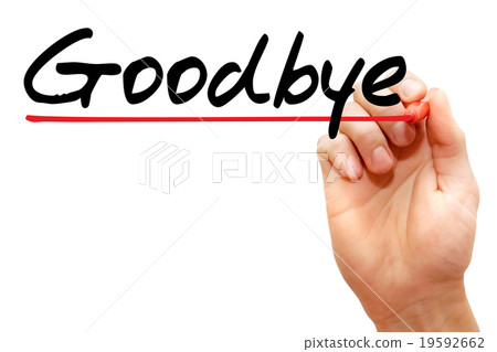 Hand writing Goodbye , business concept.. 19592662