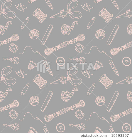 Sewing hand drawn vector pattern - Stock Illustration [19593397] - PIXTA